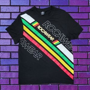 Rocawear Red / Gold / Green Casual Streetwear Men's T-Shirt 👕